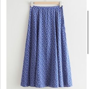 & other stories printed maxi skirt, blue colour